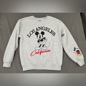 Mickey Mouse Embroidered Sweatshirt Crew Neck Los Angeles California Sz Large